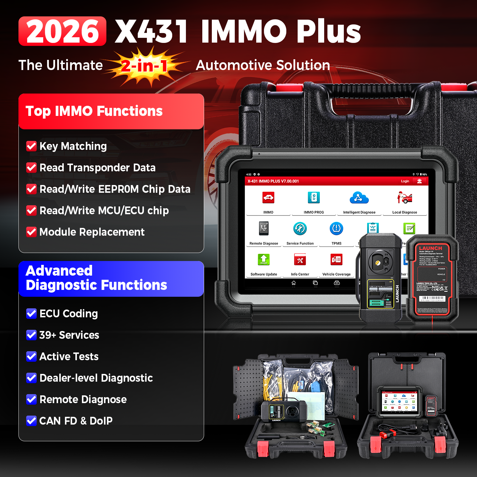 Launch X431 IMMO Plus Key Fob Programming Tool Secondary image