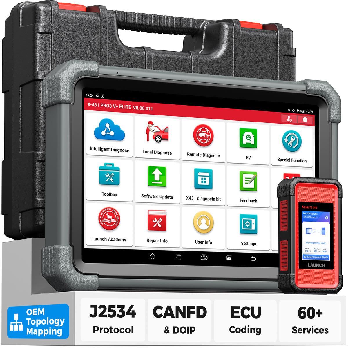 Launch X431 PRO3 V+ Elite Diagnostic Scanner J2534 Programming