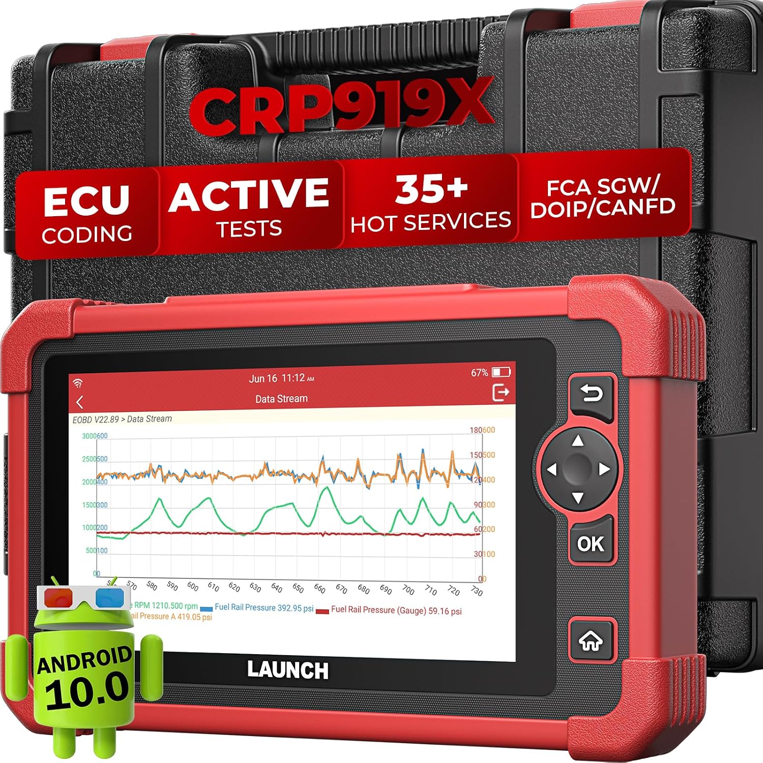 LAUNCH X431 CRP919X OBD2 Scanner, ECU Coding Car Scanner, 2026 US Version