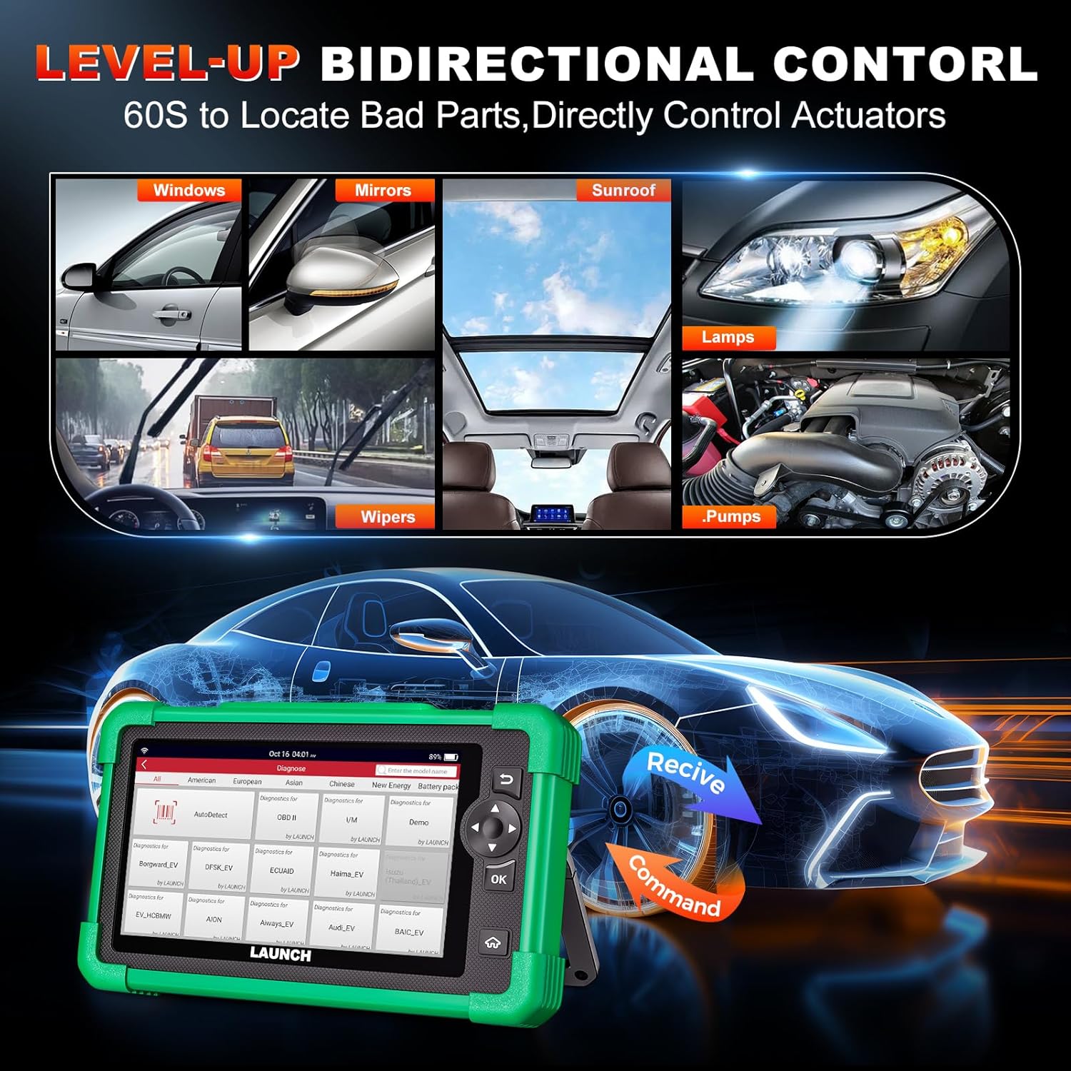 LaunchX431 CRP919 EV Bidirectional Scan Tool for Electric Vehicles New Energy Cars