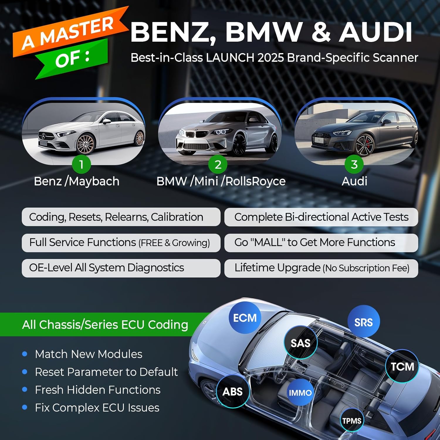 Launch X431 Creader Elite 2.0 BBA OBD2 Car Scanner